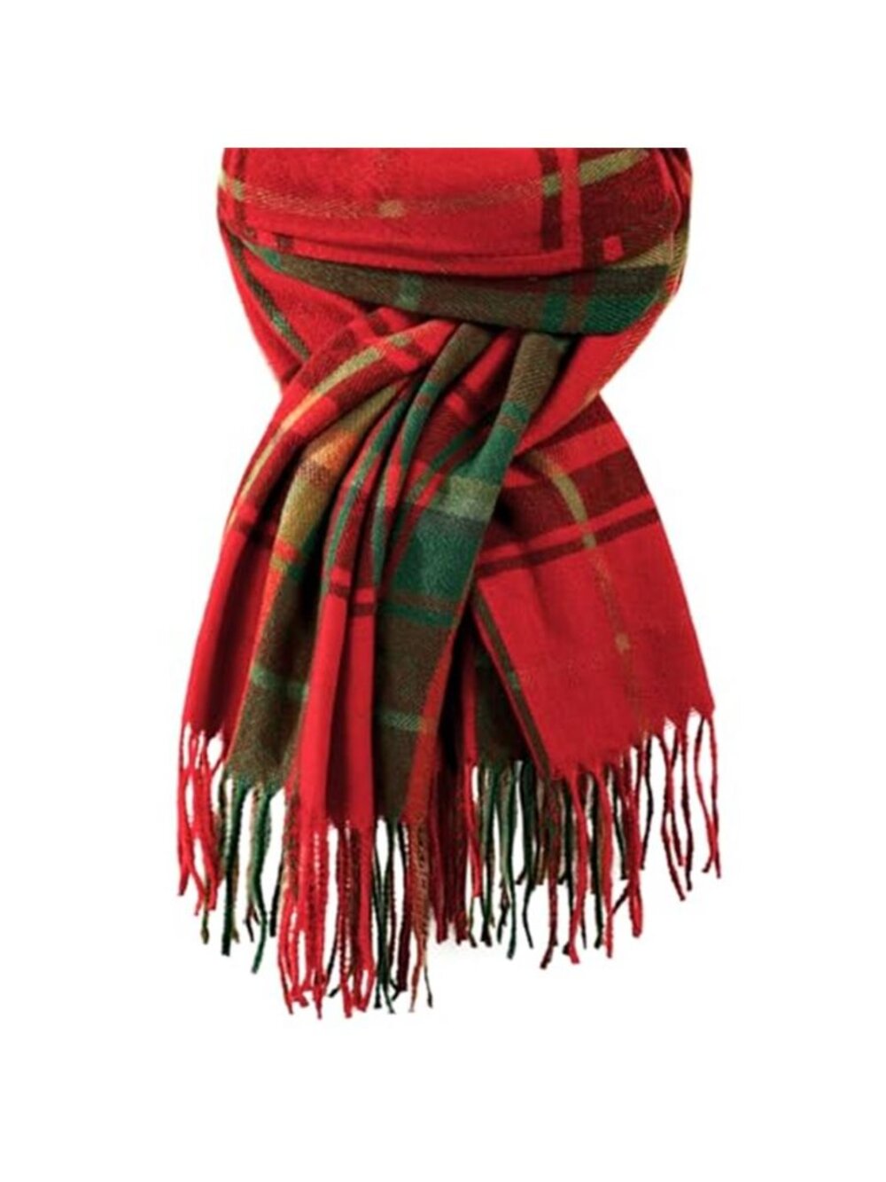 Womens Plaid Scarf Oversized Blanket Shawl Soft Warm Winter Wrap Tartan Tassel